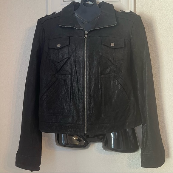 Levis Women Black Suede Leather Moto Jacket. Sz. XL. - Picture 7 of 7